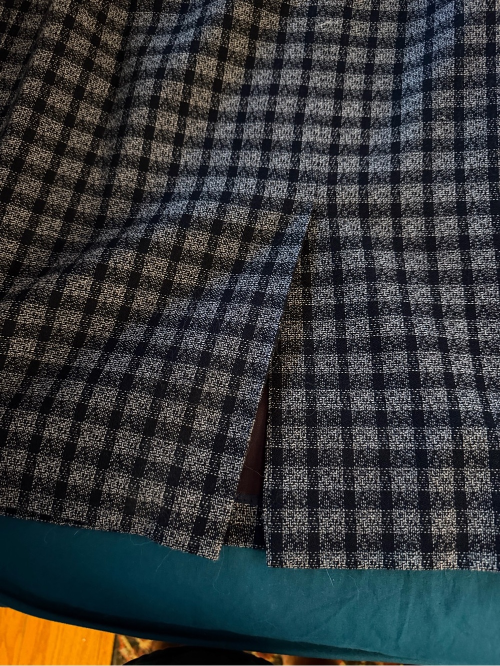 Vintage Christian Dior The Suit Women's Gray Plaid Suit Jacket & Pencil Skirt - Picture 11 of 14